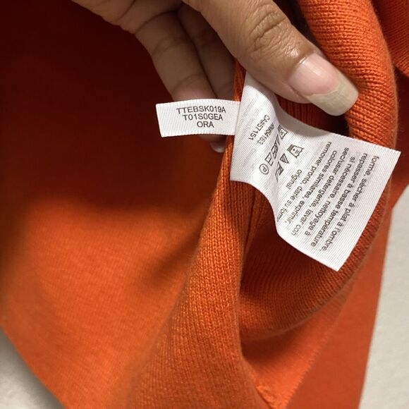 tommy hilfiger sweater small black knit cropped orange spell out $79 nwt tt - Picture 8 of 11